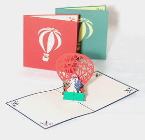 Couple Hot Air Balloon - Pop Up Card