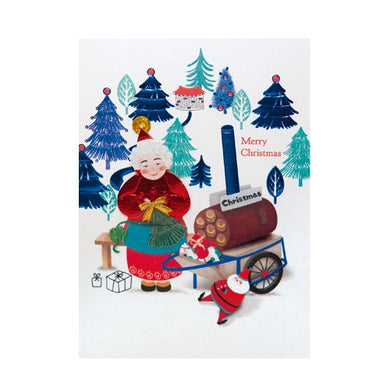 Mrs. Claus in Forest - Christmas Card